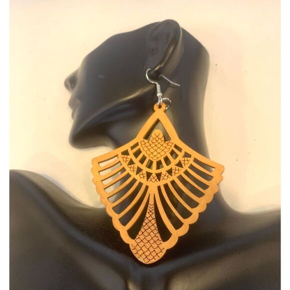 Wooden Fashion Earrings  - Picture 1 of 3